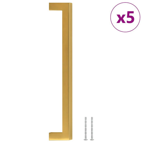 VidaXL håndtag 5 stk 192 mm rustfrit stål guldfarvet