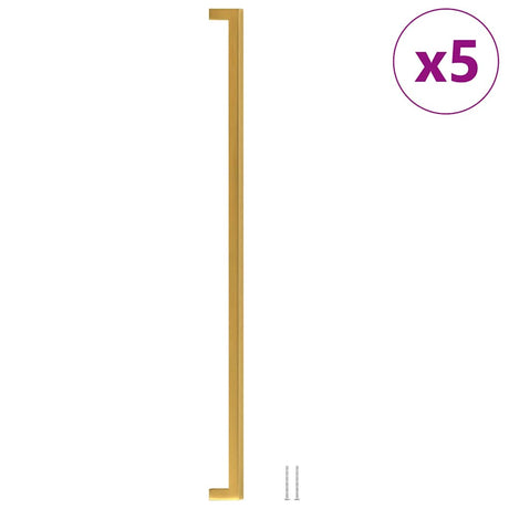 VidaXL håndtag 5 stk 480 mm rustfrit stål guldfarvet