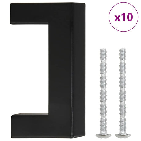 VidaXL håndtag 10 stk 64 mm rustfrit stål sort