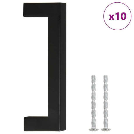 VidaXL håndtag 10 stk 96 mm rustfrit stål sort
