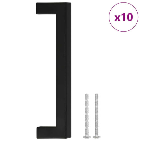 VidaXL håndtag 10 stk 128 mm rustfrit stål sort