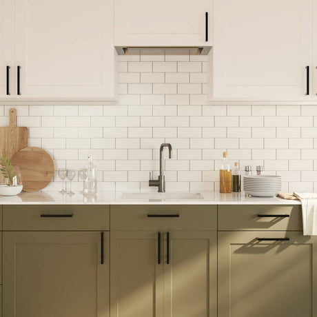 VidaXL håndtag 10 stk 160 mm rustfrit stål sort