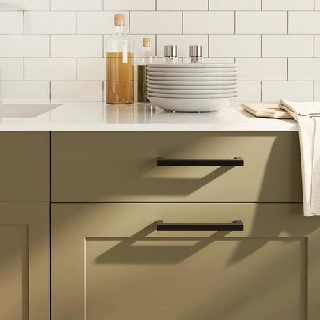 VidaXL håndtag 10 stk 160 mm rustfrit stål sort