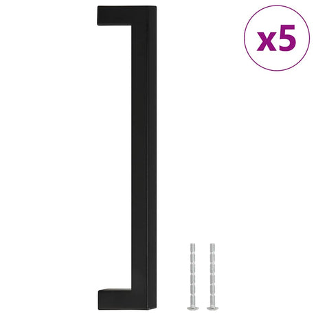 VidaXL håndtag 5 stk 192 mm rustfrit stål sort