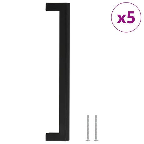VidaXL håndtag 5 stk 224 mm rustfrit stål sort