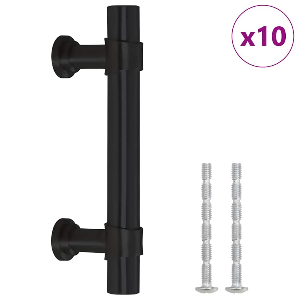 VidaXL håndtag 10 stk 64 mm rustfrit stål sort