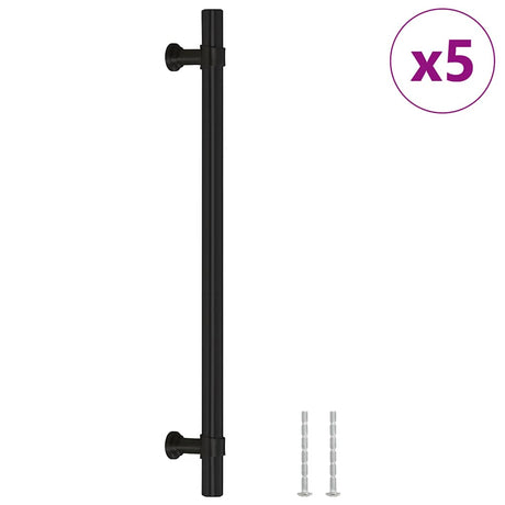 VidaXL håndtag 5 stk 192 mm rustfrit stål sort