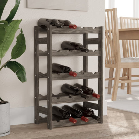 Vidaxl wijnrek voor 20 flessen massief grenenhout grijs
