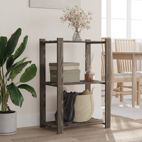 Vidaxx opbevaringsstativ 3-lags 60x38x90 cm massiv fyrretræ grå