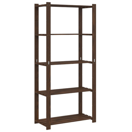 Vidaxx opbevaringsstativ 5-lags 80x38x170 cm massiv fyrretræ brun