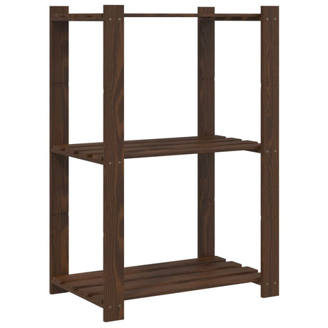 Vidaxx opbevaringsstativ 3-lags 60x38x90 cm massiv fyrretræ brun