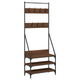 Vidaxx tøjstativ med skostativ 72x34x184 cm brun eg farve