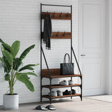 Vidaxx tøjstativ med skostativ 72x34x184 cm brun eg farve