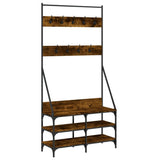 Vidaxx tøjstativ med skostativ 90x34x184 cm røget eg