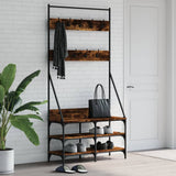 Vidaxx tøjstativ med skostativ 90x34x184 cm røget eg