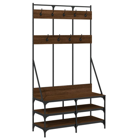 Vidaxx tøjstativ med skostativ 100x40x184 cm brun eg farve