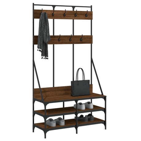 Vidaxx tøjstativ med skostativ 100x40x184 cm brun eg farve