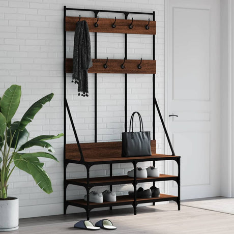 Vidaxx tøjstativ med skostativ 100x40x184 cm brun eg farve