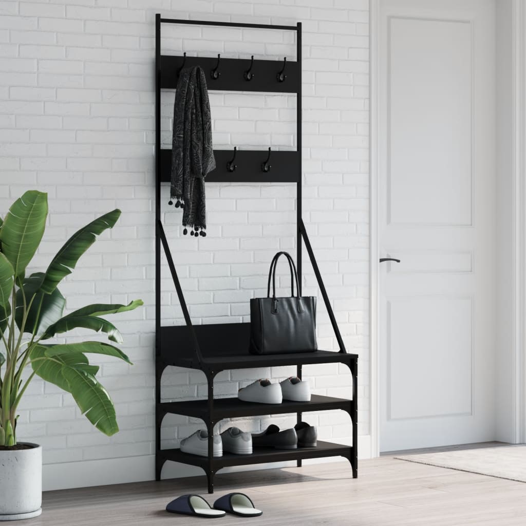Vidaxx tøjstativ med skostativ 70x40x184 cm sort