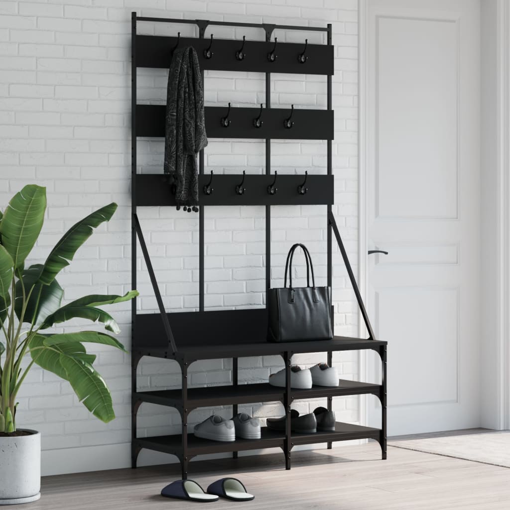 Vidaxx tøjstativ med skostativ 100x40x184 cm sort