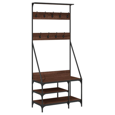 Vidaxx tøjstativ med skostativ 80x40x184 cm brun eg farve