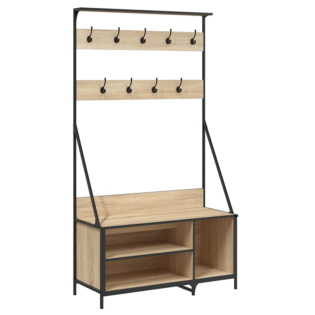 VidaXL tøjstativ med skostativ 100x41x184 cm sonoma eg-farvet
