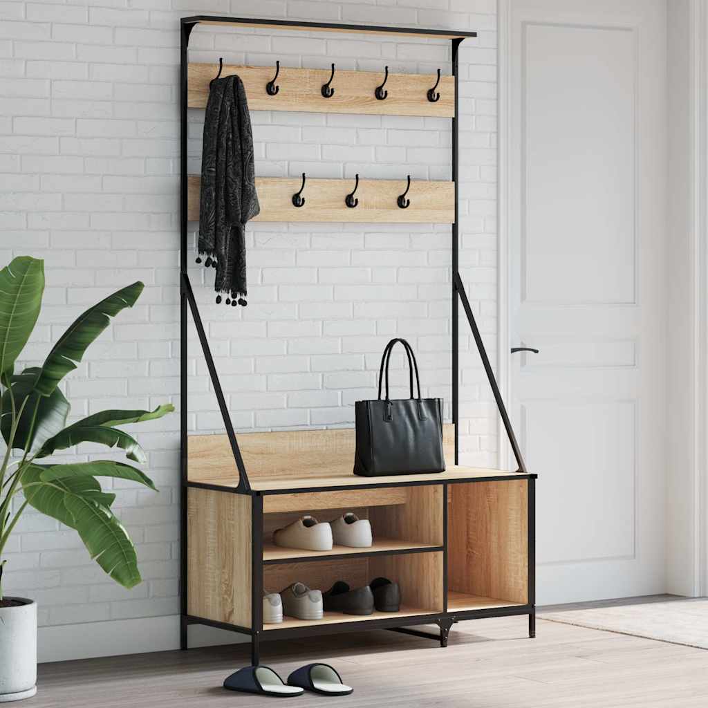 VidaXL tøjstativ med skostativ 100x41x184 cm sonoma eg-farvet