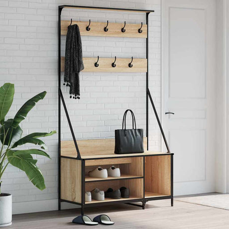 VidaXL tøjstativ med skostativ 100x41x184 cm sonoma eg-farvet