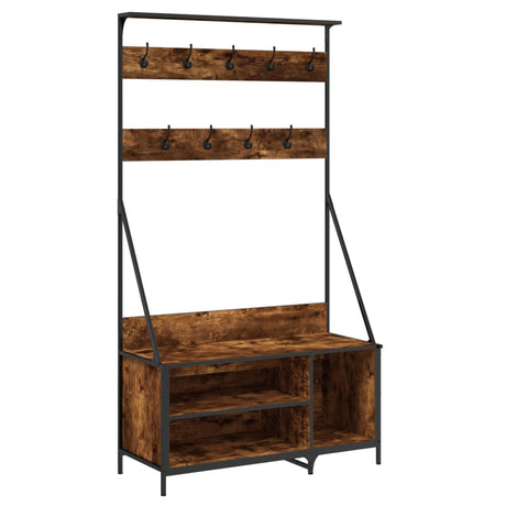 Vidaxx tøjstativ med skostativ 100x41x184 cm røget eg