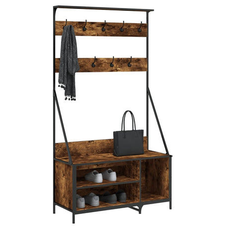 Vidaxx tøjstativ med skostativ 100x41x184 cm røget eg