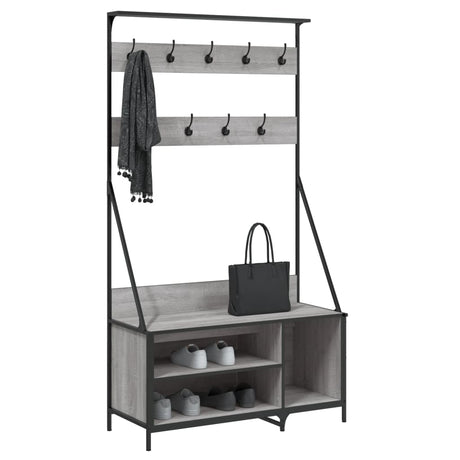 VidaXL tøjstativ med skostativ 100x41x184 cm grå sonoma