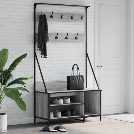 VidaXL tøjstativ med skostativ 100x41x184 cm grå sonoma