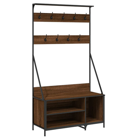 Vidaxx tøjstativ med skostativ 100x41x184 cm brun eg farve