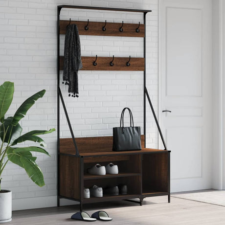 Vidaxx tøjstativ med skostativ 100x41x184 cm brun eg farve