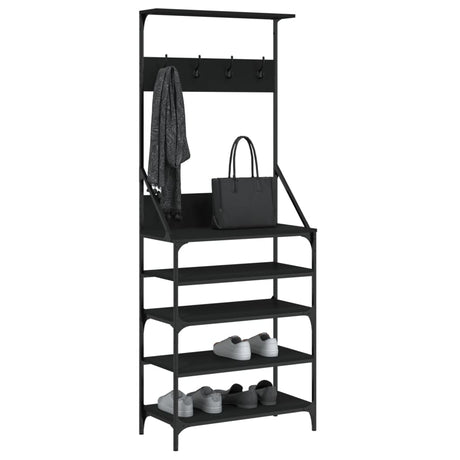 VidaXL tøjstativ med skostativ 70x34x184 cm sort