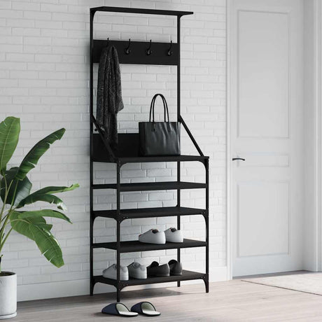 VidaXL tøjstativ med skostativ 70x34x184 cm sort