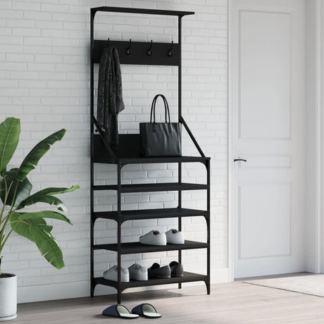VidaXL tøjstativ med skostativ 70x34x184 cm sort