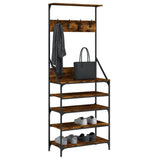 VidaXL tøjstativ med skostativ 70x34x184 cm røget eg