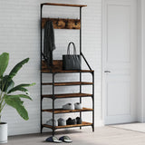 VidaXL tøjstativ med skostativ 70x34x184 cm røget eg