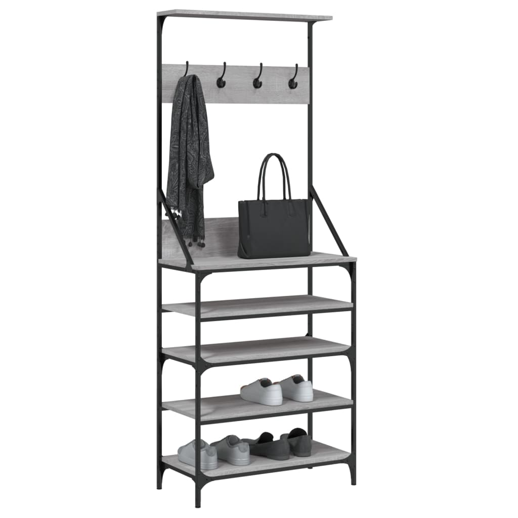 VidaXL tøjstativ med skostativ 70x34x184 cm grå sonoma eg farve