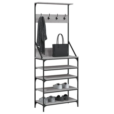 VidaXL tøjstativ med skostativ 70x34x184 cm grå sonoma eg farve