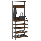 Vidaxx tøjstativ med skostativ 70x34x184 cm brun eg farve