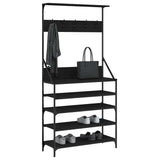 VidaXL tøjstativ med skostativ 90x34x184 cm sort