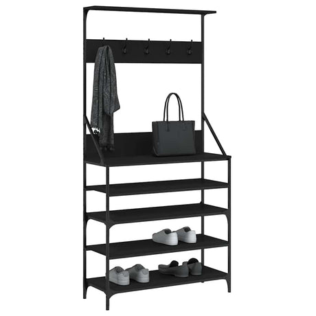 VidaXL tøjstativ med skostativ 90x34x184 cm sort