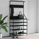 VidaXL tøjstativ med skostativ 90x34x184 cm sort