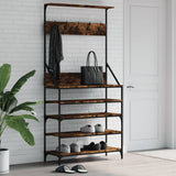 Vidaxx tøjstativ med skostativ 90x34x184 cm røget eg