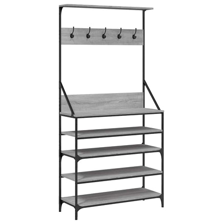 VidaXL tøjstativ med skostativ 90x34x184 cm grå sonoma eg farve
