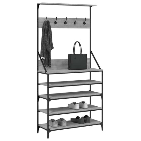 VidaXL tøjstativ med skostativ 90x34x184 cm grå sonoma eg farve