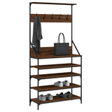 Vidaxx tøjstativ med skostativ 90x34x184 cm brun eg farve