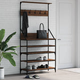 Vidaxx tøjstativ med skostativ 90x34x184 cm brun eg farve